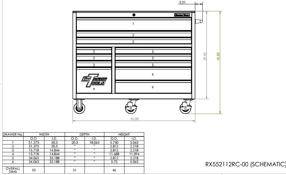 RX552112RC Rolling Toolbox Schematic